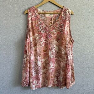 Savanna Jane Sleeveless Embroidered Blouse NWT Size 3X‎